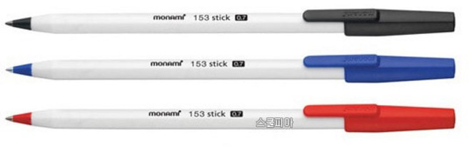 [모나미] 153스틱볼펜 유성볼펜 0.7mm 1타 색상선택, 153스틱볼펜 0.7mm 빨강 1타