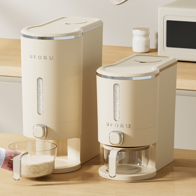 샤인홈리빙 원터치 계량 밀폐 쌀통 쌀벌레방지 방습 진공쌀통 5KG 10KG / 사은품증정, 1개