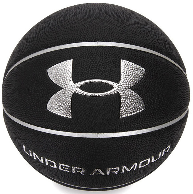 언더아머 PU 가죽 실내외 미끄럼 방지 내마모 농구공 블랙, 1개, 21620110-900