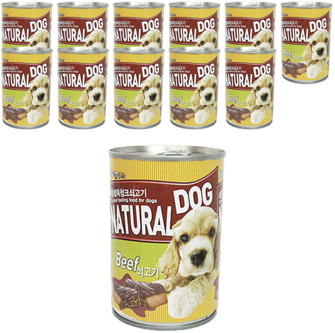 바이앤펫 내추럴 독 청크캔 반려 애견 강아지 통조림 캔 간식, 12개