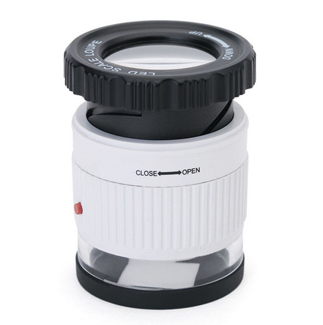 디지털돋보기 30배 확대경 루페 LED 고배율 휴대용, 1개, 9006B 화이트