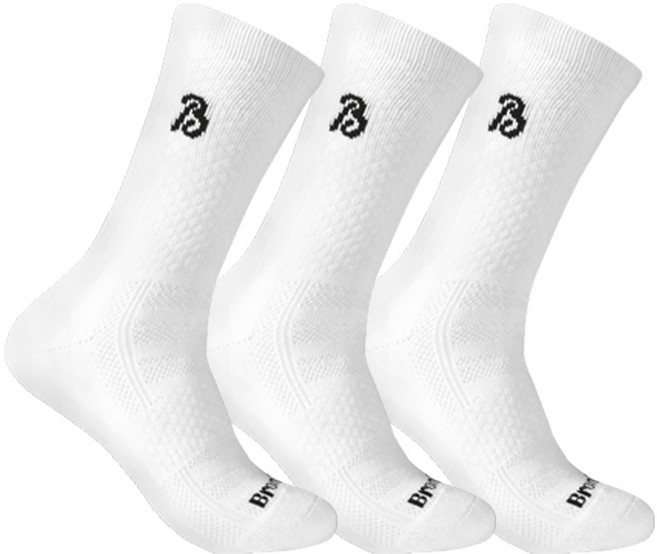 브로니스 스포츠 논슬립 양말, 화이트(3팩)