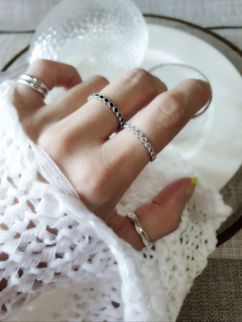 S152 여성 콩 포인트 반지 심플 여성 링 데일리 은반지 실버 925