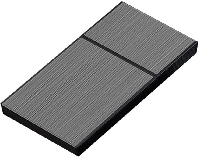 텐 와이어 충전식 담배케이스 라이터 USB충전 일반형 슬림형 선택가능, 텐와이어충전식담배케이스라이터슬림형-블랙