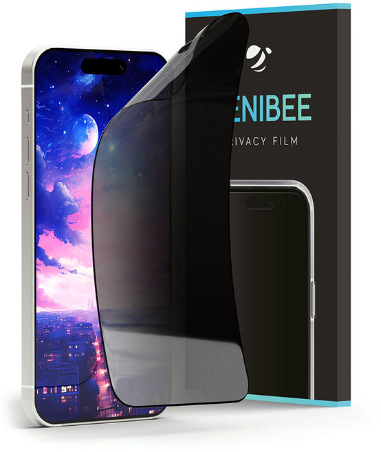 지니비 탈부착 사생활보호필름 아이폰 나노흡착 프라이버시 액정보호필름, 1개