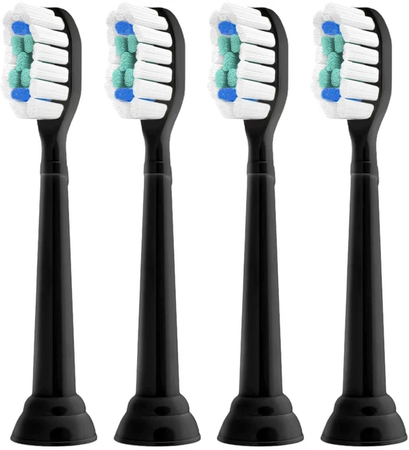 Compatible with Philips Sonicare Electric Toothbrush Replacement Heads Diamond Clean for 4100, 03 Black-4 Pcs