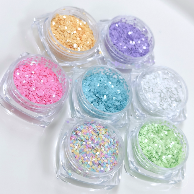 네일보그 미니 별글리터 1mm 스팽글 셀프 네일아트 재료, G69 / 미니 별스팽글 (그린), 1개