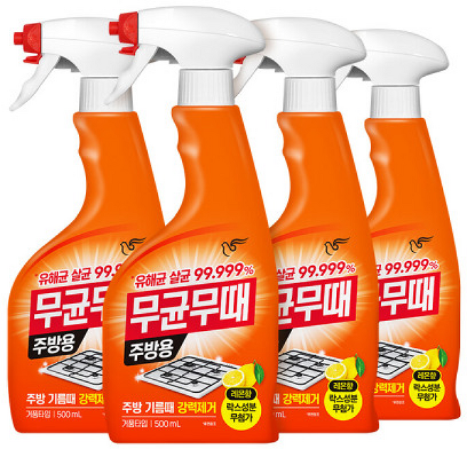 무균무때 세정제 주방용, 500ml, 4개