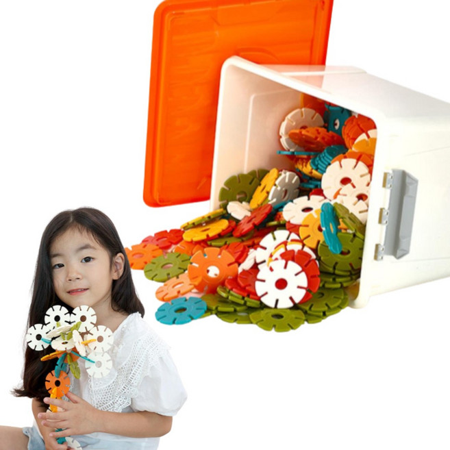 3세 유아 눈과 손 협응력 발달 눈꽃모양 블록 병원 5살남아 활동 문화센터, 1개