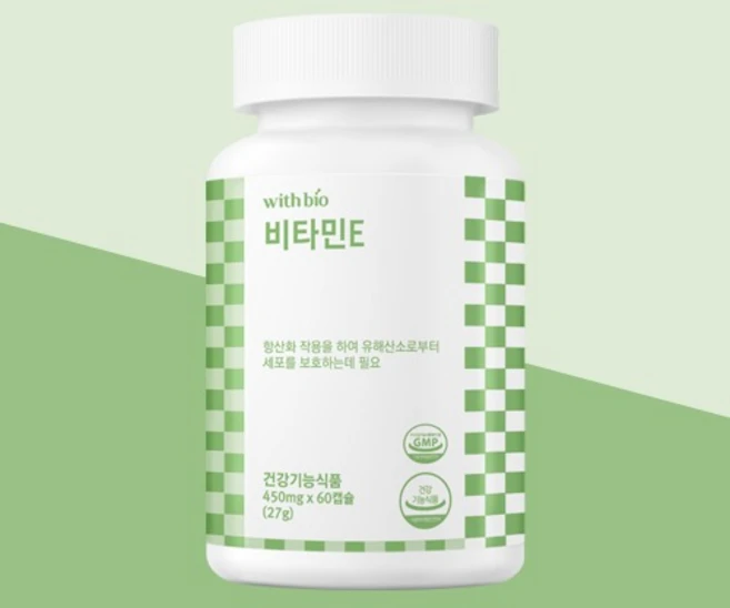 위드바이오 비타민E 450mg x 60캡슐, 1개, 1정 - 쿠팡
