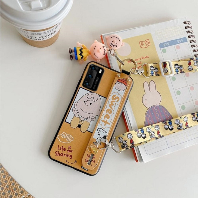 갤럭시노트 9 케이스 찰리브라운 귀요미 케릭터 키즈폰 목걸이 스트랩 피규어 갤럭시 휴대폰