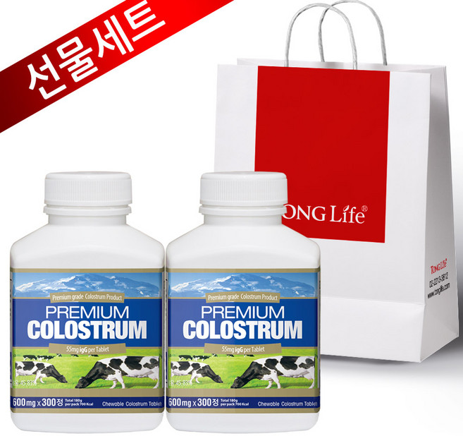 통라이프-뉴질랜드 프리미엄 초유300정-면역인자igG함유-초유 단백질 프로틴-2병+선물세트, 2개, 300정