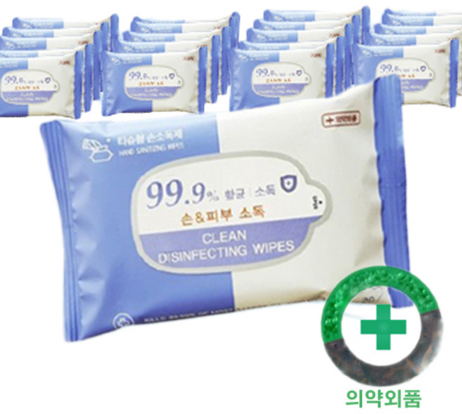 삼대생활건강 크린원 휴대용 의약외품 손소독 티슈 어린이부터 성인까지 사용 가능한 인체무해 소독티슈 물티슈 알콜티슈 스왑, 1개