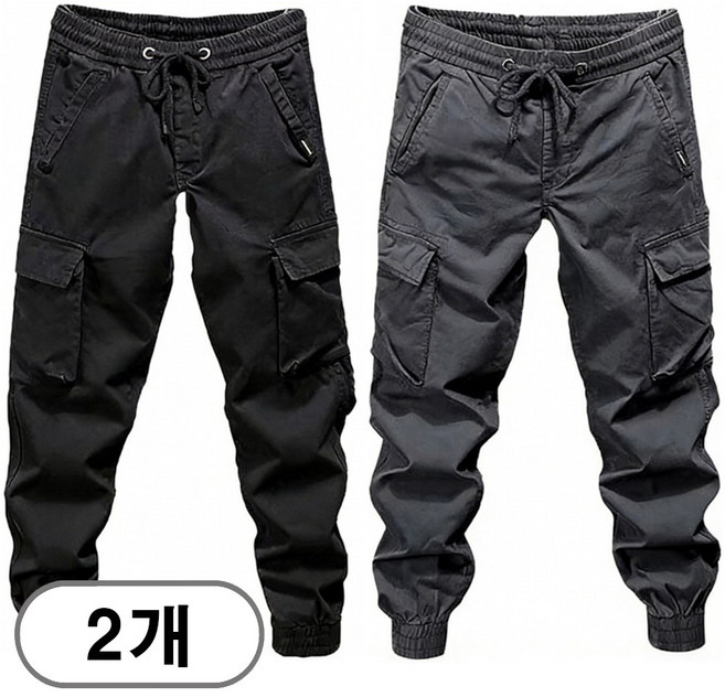 차쿠 1+1 4계절 남성 카고팬츠 조거바지 캐주얼팬츠 전술바지 작업바지 (겨울 기모)