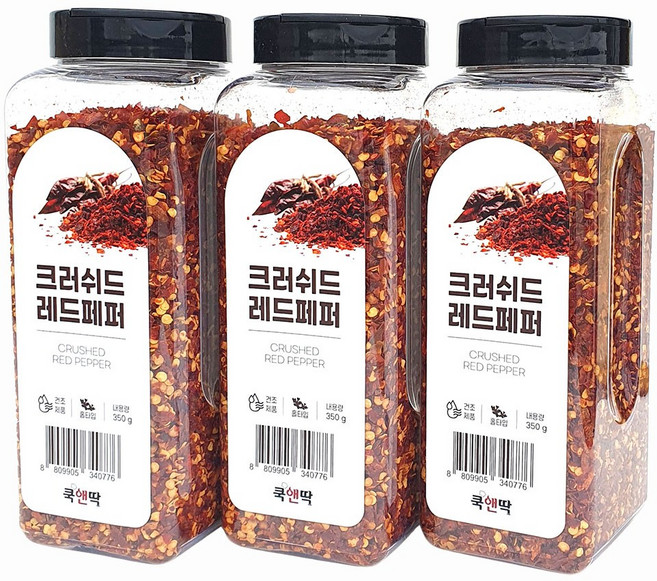 새마원 쿡앤딱 크러쉬드 레드페퍼 홀 350g 크러시드, 3개