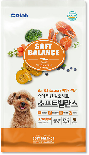 씨디랩 소프트발란스 속이 편한 강아지 발효사료 1.2kg 피부와 위장 소프트사료, 1개, 연어