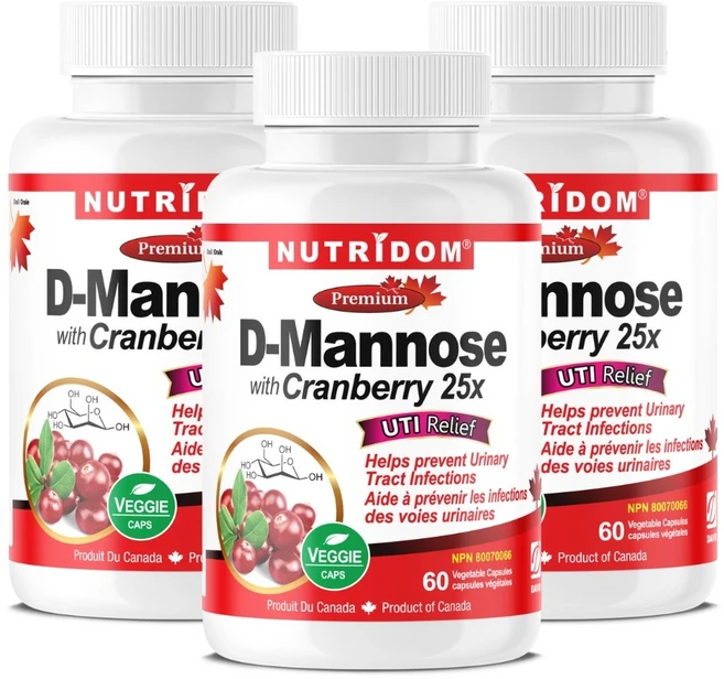 뉴트리돔 D-만노스 Nutridom D-Mannose with Cranberry25x 60 Vcaps, 3개, 60정 - 쿠팡