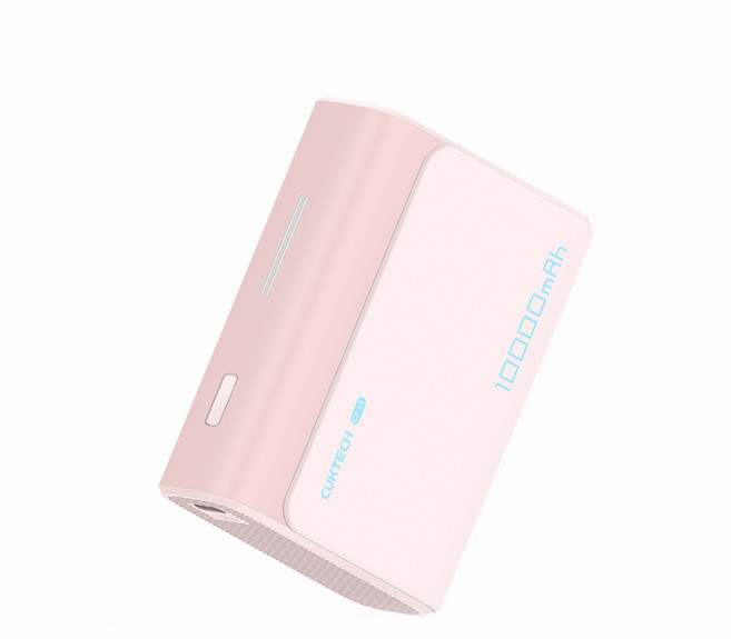 쿡테크 30W 미니 포켓 보조배터리 10000mAh 고속 충전 보조배터리/여행용 기내반입, 핑크