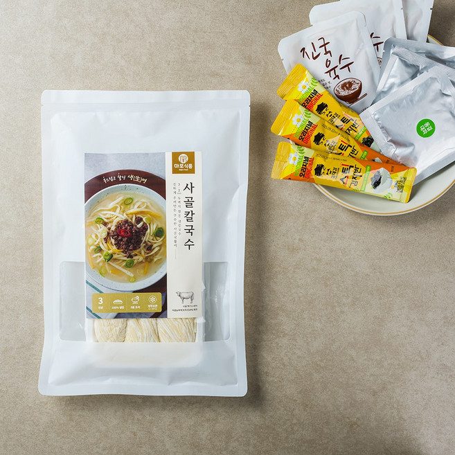 [마포식품] 마포사골칼국수 3인분 밀키트세트, 579g, 1개