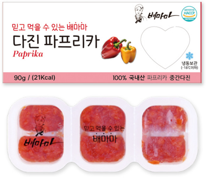 배마마 야채 큐브 중간다진 19종 토핑 재료 채소 죽, 1개, 90g