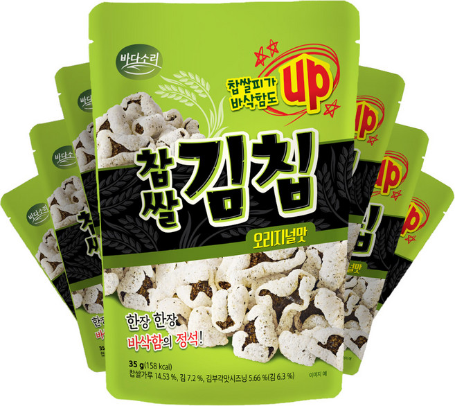 국내산김으로 만든 바삭한 찹쌀김칩 오리지날맛, 7개, 35g