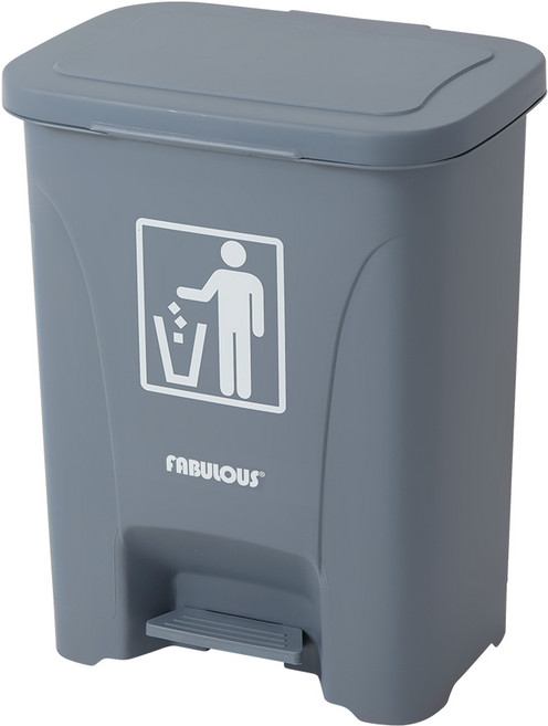 패블러스 빈스 사각 페달 쓰레기통, 그레이, 1개