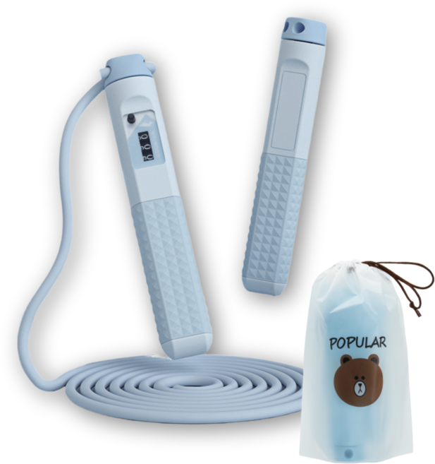 강플로 강철와이어 다이어트 줄넘기, 1세트, 블루