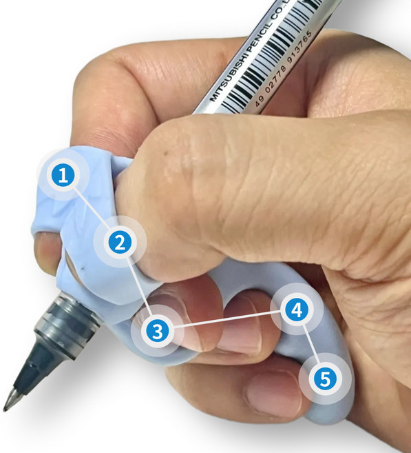 휴보그 다섯 손가락 연필 교정기 세트 4P, 4개, 핑크 그린 블루 퍼플