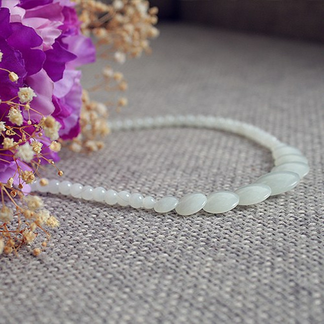 제이드유 춘천옥 한줄 원 옥펜던트 옥목걸이