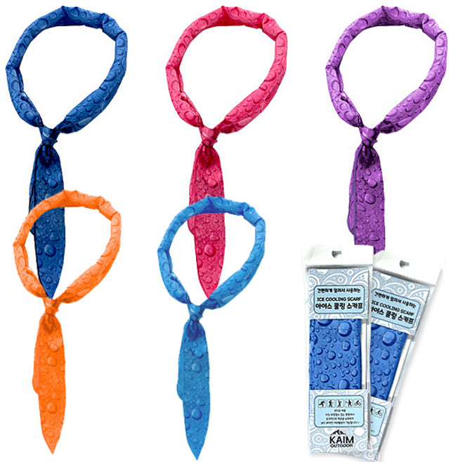 에이스샵_ 국산제작 아이스 쿨링 냉동 스카프(물방울) 쿨 스카프 쿨 머플러 넥밴드, 파랑