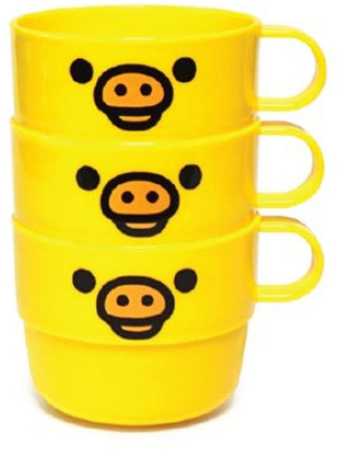 리락쿠마 손잡이컵3P-옐로우