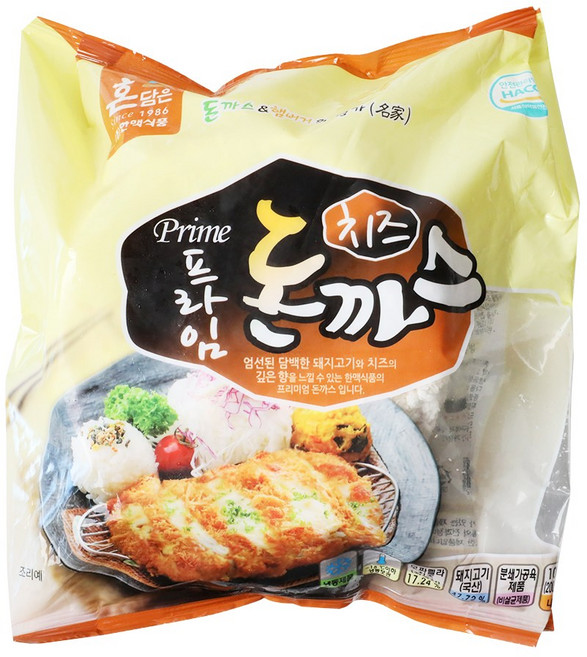 한맥 프라임 치즈돈까스 1kg [ 200gx5개 ] X8봉 치즈돈까스 등심돈까스, 8개