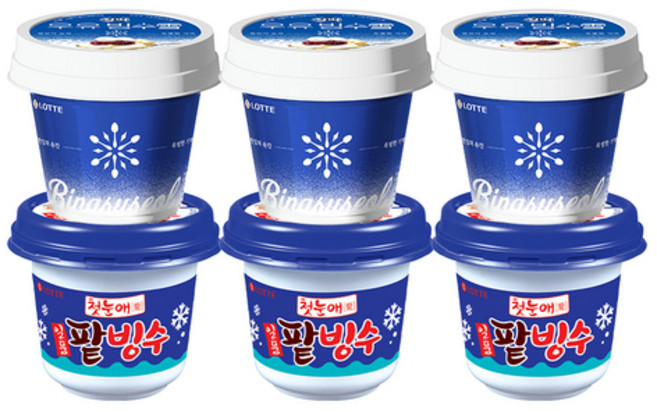 찰떡우유빙수설 250mlx3 + 일품 팥빙수 240mlx3, 1세트, 1.47L
