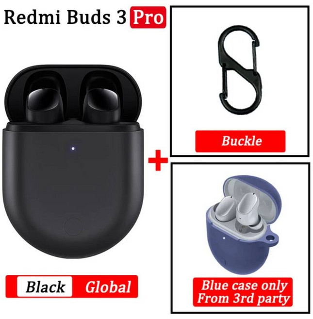 골전도 블루투스 무선 이어폰 샤오미-레드미 버즈 3 프로 에어닷 TWS 레드미 ANC IPX4 K40 노트 10 프로용, BLACK GL n blue, BLACK GL n blue