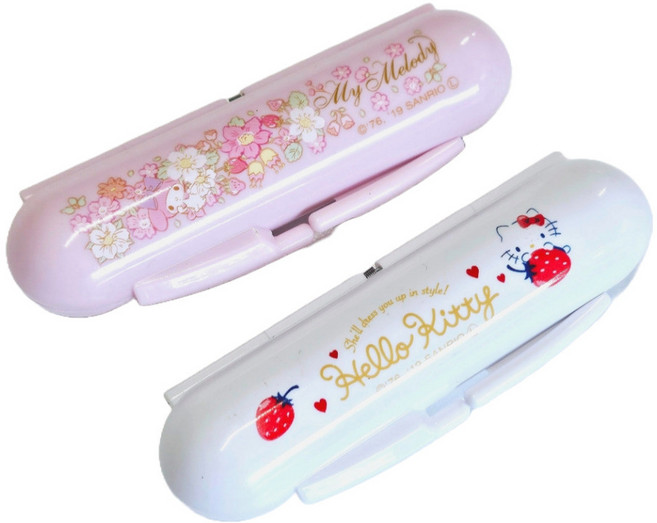 도장 도장집 케이스 휴대용 인주내장 산리오, 핑크, 핑크