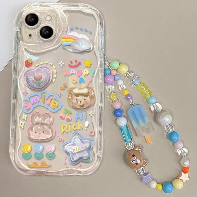 오엔이 래빗베어 스트랩 클리어 케이스