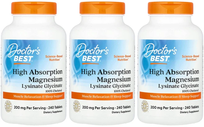 닥터스베스트 3개X 고흡수 마그네슘 200mg(1정당 100mg) 240정, 3개, DRB00087-3 - 쿠팡
