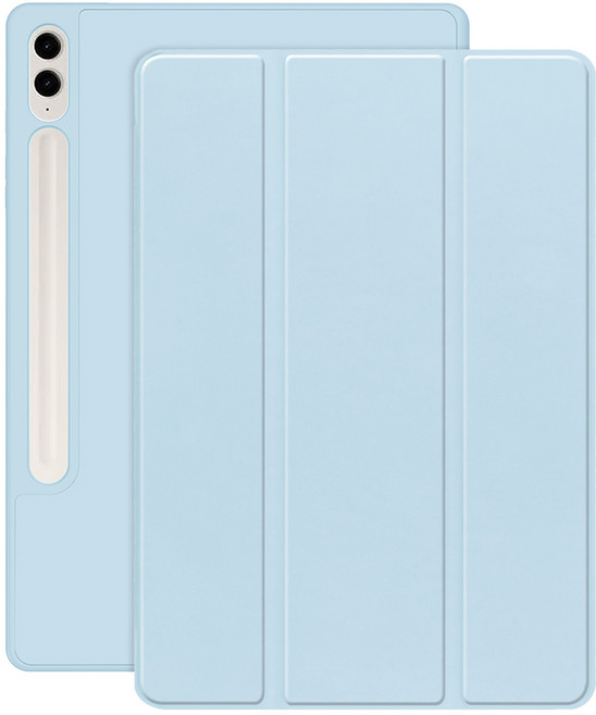 갤럭시탭S9 S9+ S9울트라 S9 FE 플러스 호환 S펜수납 스마트 북커버 케이스, S펜수납 케이스-소다, 1개