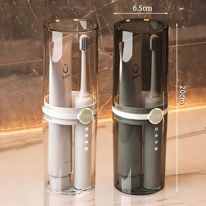 기숙사 가정 여행용 1+1 심플한 휴대용 커플룩 칫솔 케이스, 2개, 화이트+그레이