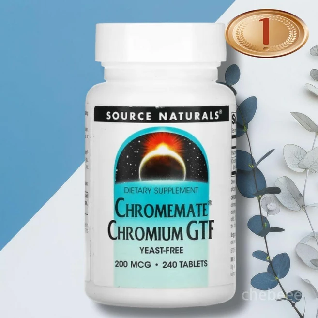 소스내추럴스 크롬 메이트 GTF 크로뮴 200mcg 240정 1병 Chromium, 1개 - 쿠팡