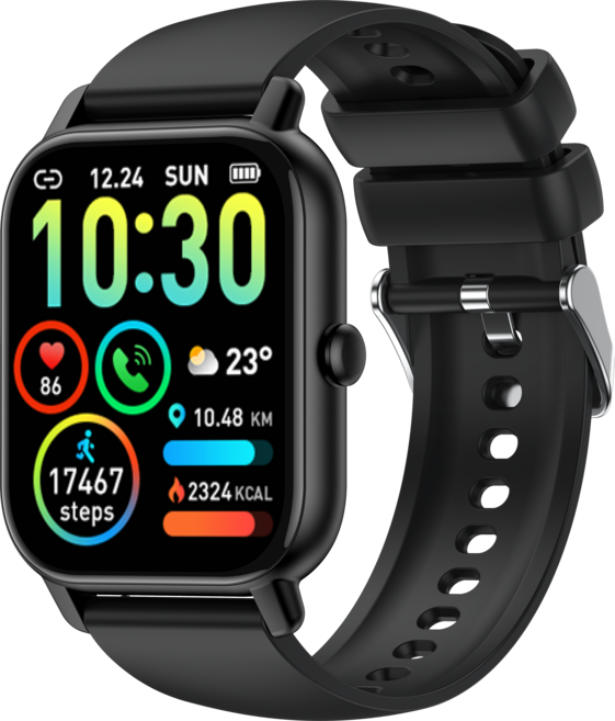 Donerton P66 통화가능 스마트워치 46.99mm 한글판 운동시계, 블루투스, 4.699cm, 블랙