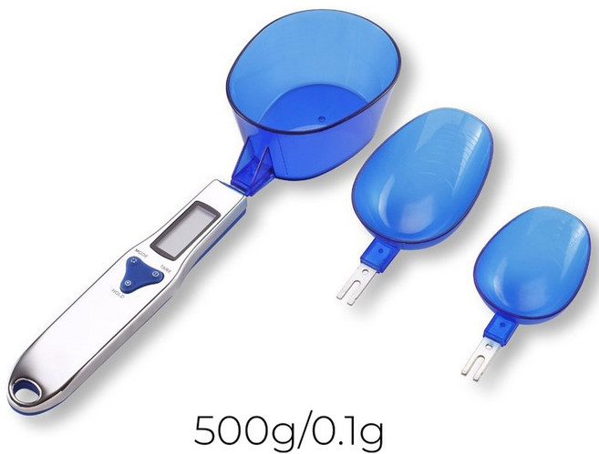 디지털 저울 숟가락 LCD 디스플레이 주방 숟가락 저울 300-500g/0.1g 전자 측정 숟가락 저울 3 분리형 무게 계량스푼, 500g