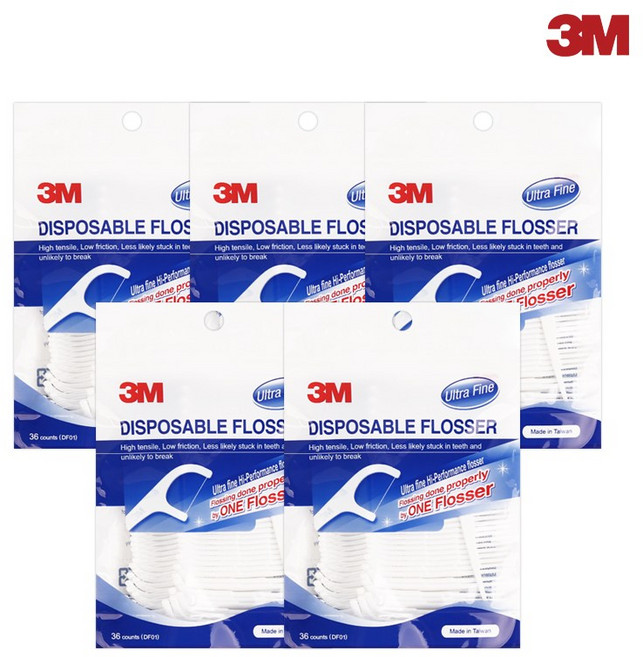 쓰리엠 싱글라인 일회용 치실, 36개입, 5개