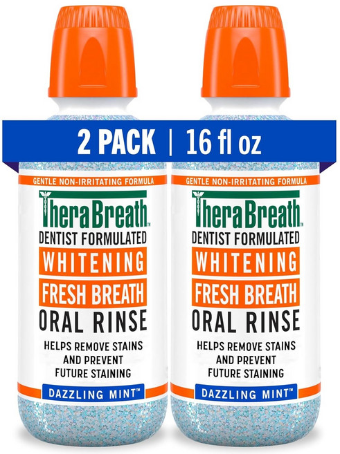TheraBreath 테라브레스 화이트닝 다즐링민트 가글 2개 오랄린스 Whitening Dazzling Mint, 473ml