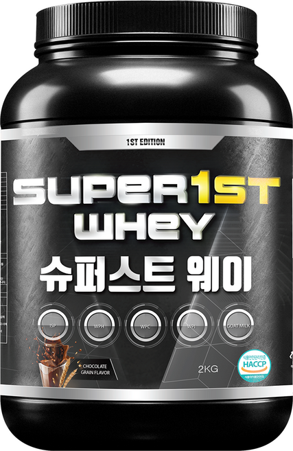 6가지 프리미엄 프로틴 단백질보충제 고단백 웨이프로틴 슈퍼스트 웨이 초코 곡물맛 2KG, 1개