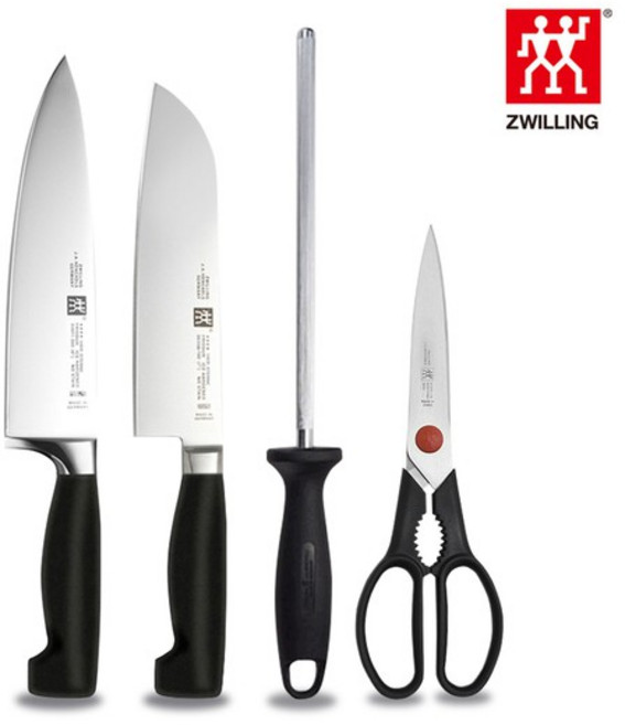 즈윌링 헹켈 4스타 식도 가위 칼갈이 4종세트 HK31118-31071-41374, 없음, 1개