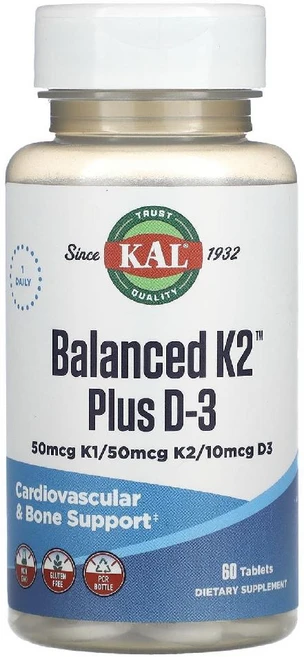 KAL 밸런스드 K2 Plus D3 60정, 1개 - 쿠팡