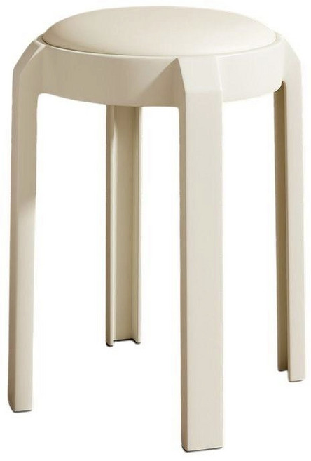 47cm 高 簡約設計, 升級軟墊加粗圓凳奶白, 1件