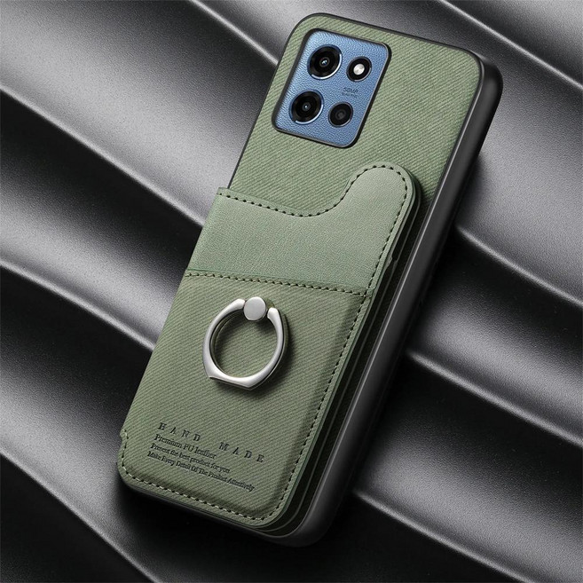 모토로라 모토 엣지 프로 퓨전 스타일러스 네오 케이스용 지갑형 더블 버튼 마그네틱 가죽 카드 수납 케이스, 1개, 4. 녹색 / A. Moto Edge 60s Pro