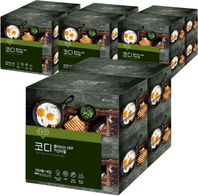 코디 뽑아쓰는 UKP 키친타월 150매, 4매, 16개